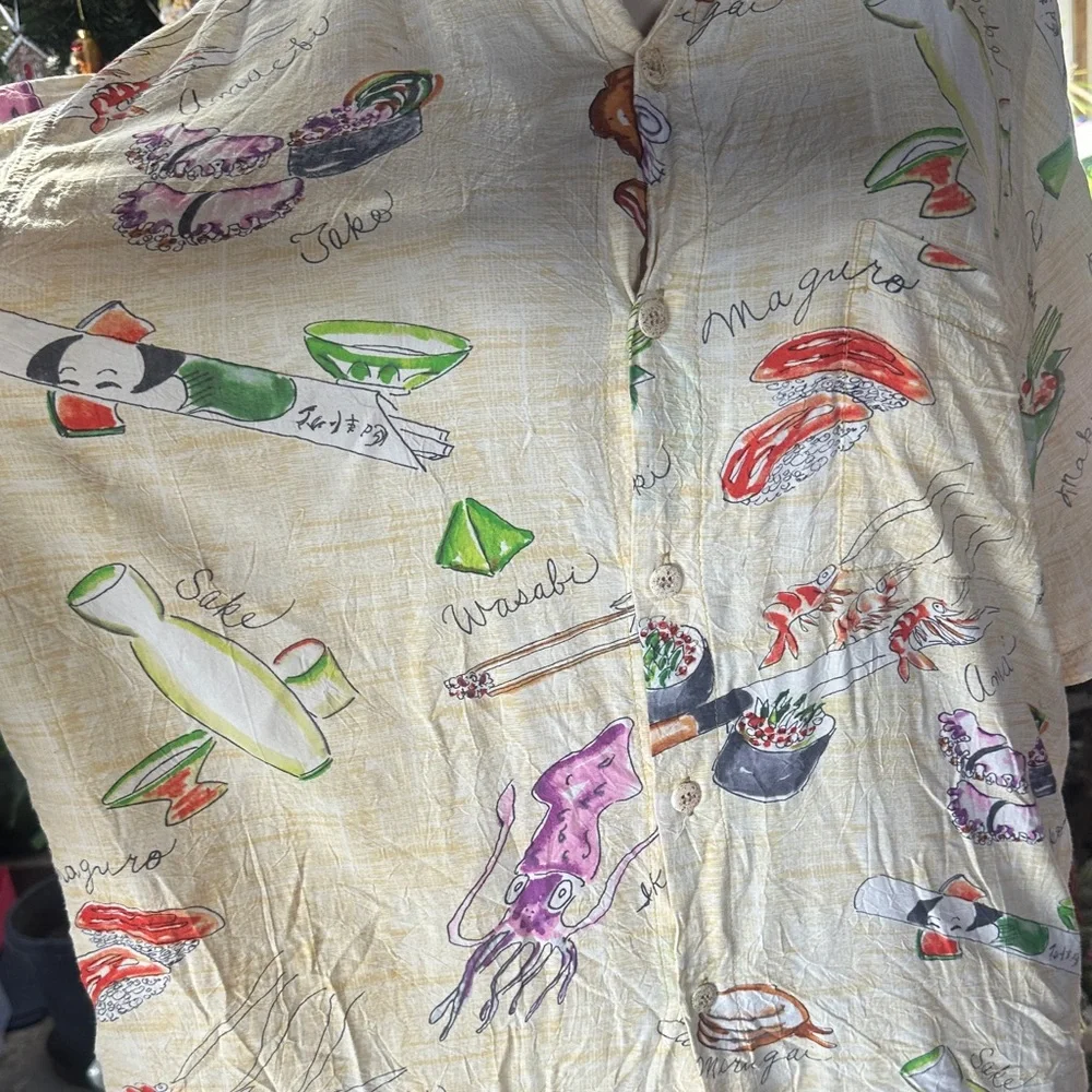 Jams World Cream Button Down Shirt with Colorful Graphics - Picture 3 of 6